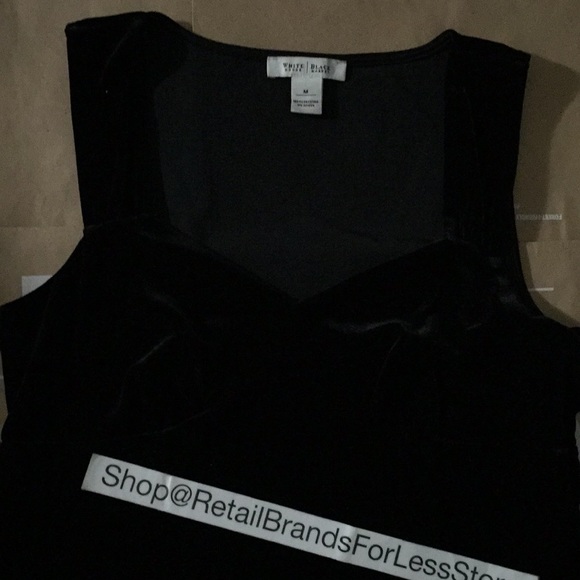 WHITE HOUSE BLACK MARKET Sweetheart Neck Stretch Velvet Top - Picture 5 of 9